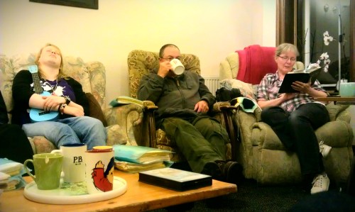 Holy Treasure community house in Kettering. Tim and Jane to the right have lived in Christian community for over 20 years.